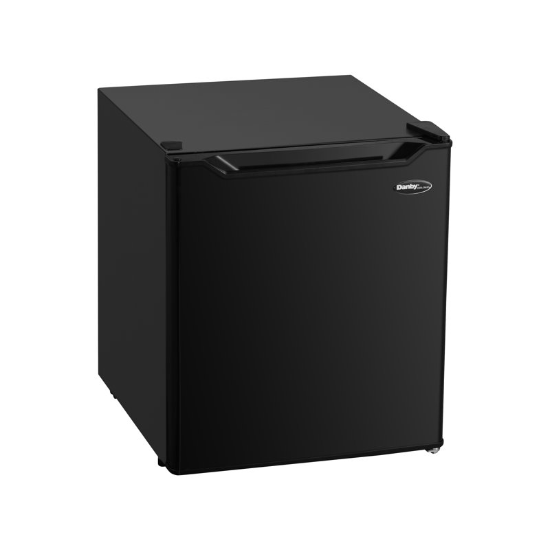 Black Compact Energy Star Mini Fridge with Reversible Door