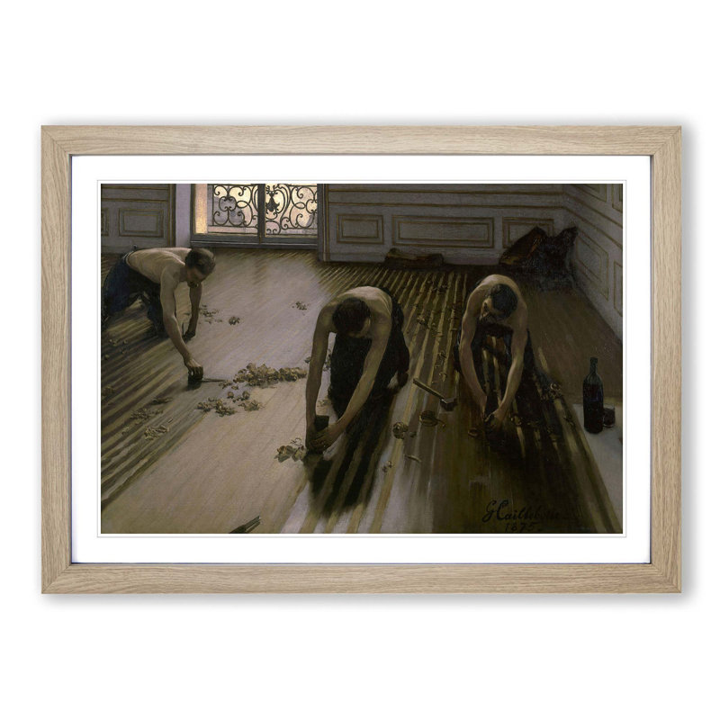 The Floor Planers by Gustave Caillebotte - Framed Print, Oak