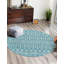 Tapis bleu turquoise en polypropylène tissé à la machine Briehn-860863633