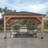 Backyard Discovery Barrington 14' x 12' Cedar Wood Outdoor Patio Gazebo with Hardtop Galvanized Steel Hip Roof and PowerPort