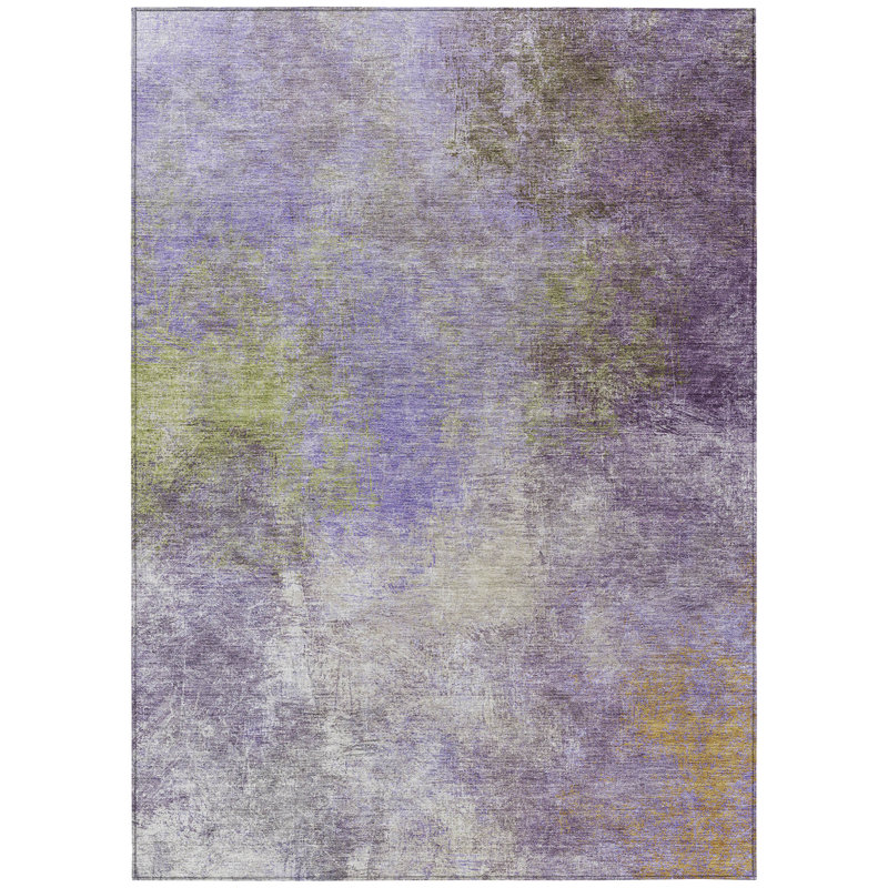 Machine Washable Indoor/Outdoor Xhevrie Purple Rug, Rectangle 2'6" x 3'10"