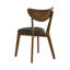 Ensemble de 2 chaises de salle à manger avec siège en similicuir noir, noyer foncé