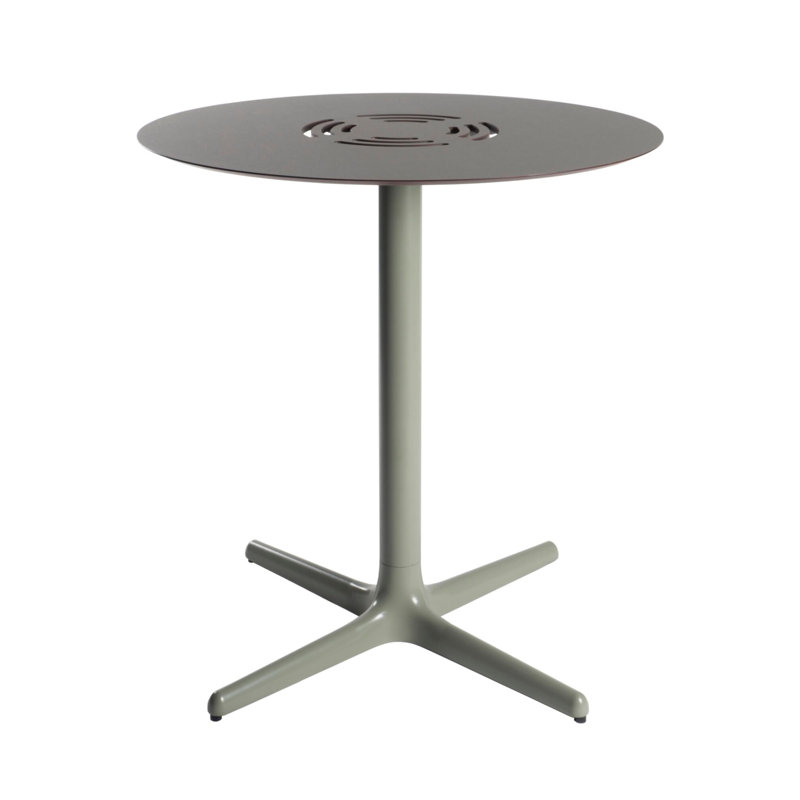 Toledo Aire Round Outdoor Dining Table , 27.56'' in. W 27.56'' in. D, Greenish Grey