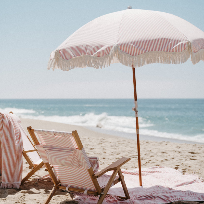 PREMIUM BEACH UMBRELLA - LAURENS NAVY STRIPE, Pink