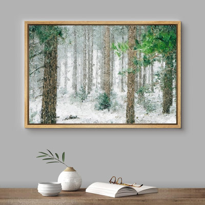 Hiver «Forêt enneigée avec arbres bruns» sur