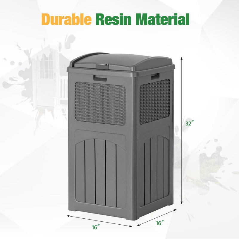 Poubelle 30 gallons, Gris
