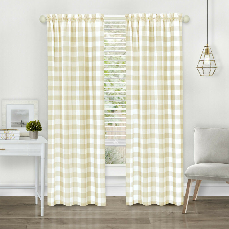 Candias Semi Sheer Liner Pair, Linen, 42" W x 63" L