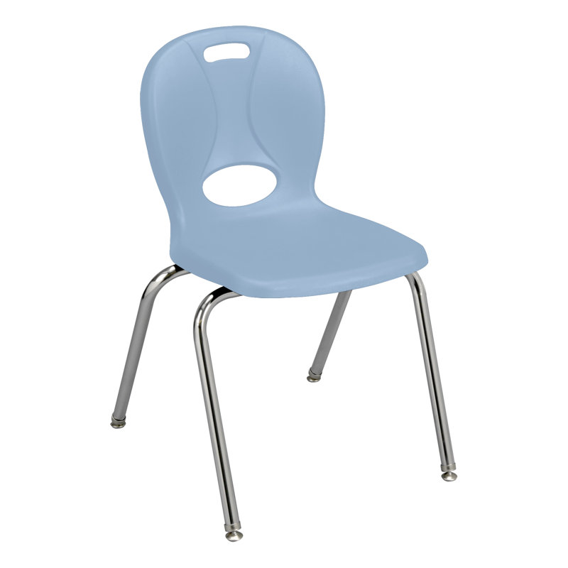 Chaises de classe empilables en plastique avec sièges profilés Structure Series, Bleu ciel, 14 po