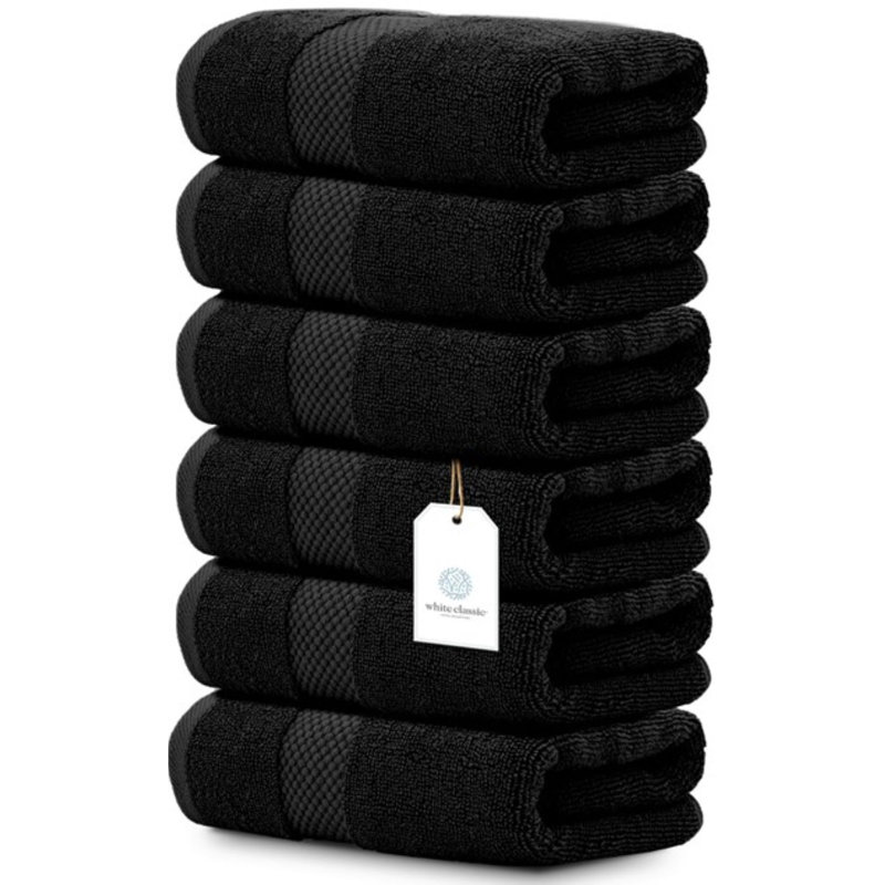 Débarbouillette 100% coton Alderic, Noir