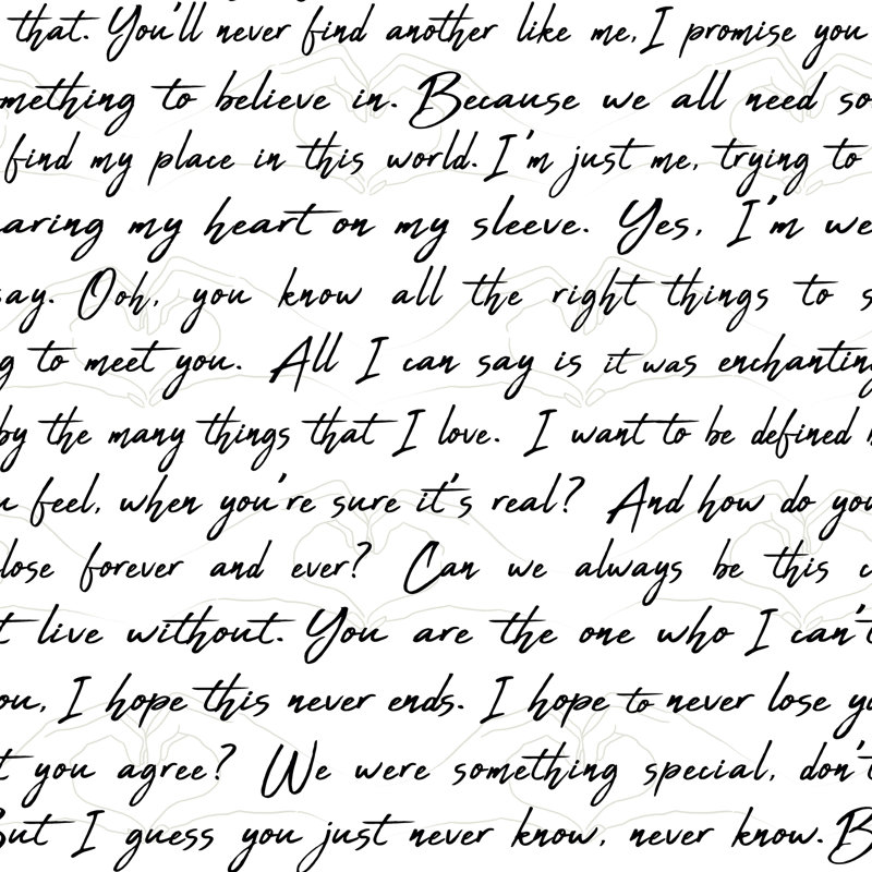Papier peint adhésif «Love Letters», Encre