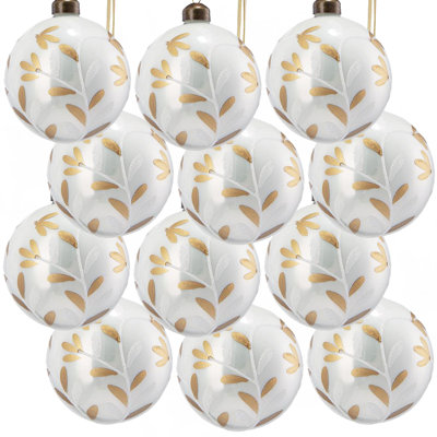 D3 "boules de Noël, boules de Noël suspendues en verre pour décorations de fêtes, lot de 12