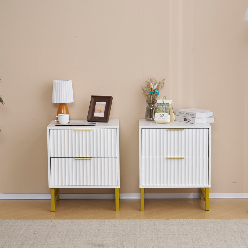 Ashanee 50cm W Bedside Table, White