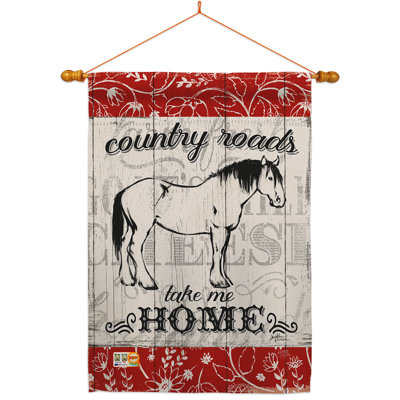 Cheval à deux côtés en polyester 40 x 28 po Ensemble de drapeaux