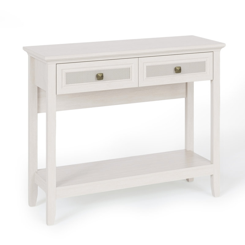 Console Table With Rattan Drawers