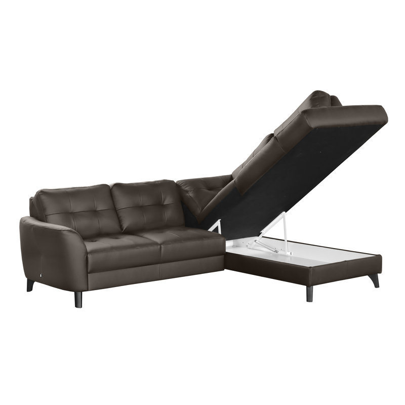Hunnewell Sleeper Corner Sofa, Right Hand Facing, Dark Brown