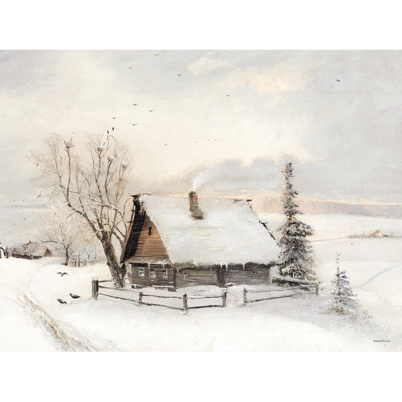 Cabane isolée sur toile par impression à lettres et doublée, H 20 po x l 30 po x P 1,25 po