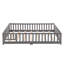 Lit simple au sol avec porte et barrières de sécurité, structure en bois de pin massif, idéal pour dormir en toute sécurité et de façon indépendante-118037757-118037755