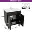 Meuble-lavabo autoportant de 24 po avec plateau en céramique Basant-1742806273
