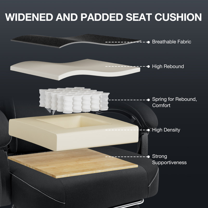 Fauteuil inclinable et ergonomique inclinable en tissu et jeu de course avec haut-parleurs Bluetooth et coussin lombaire à vibration