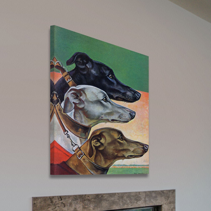 «Greyhound» par Paul Bransom, reproduction sur toile tendue, H 48 po x l 40 po