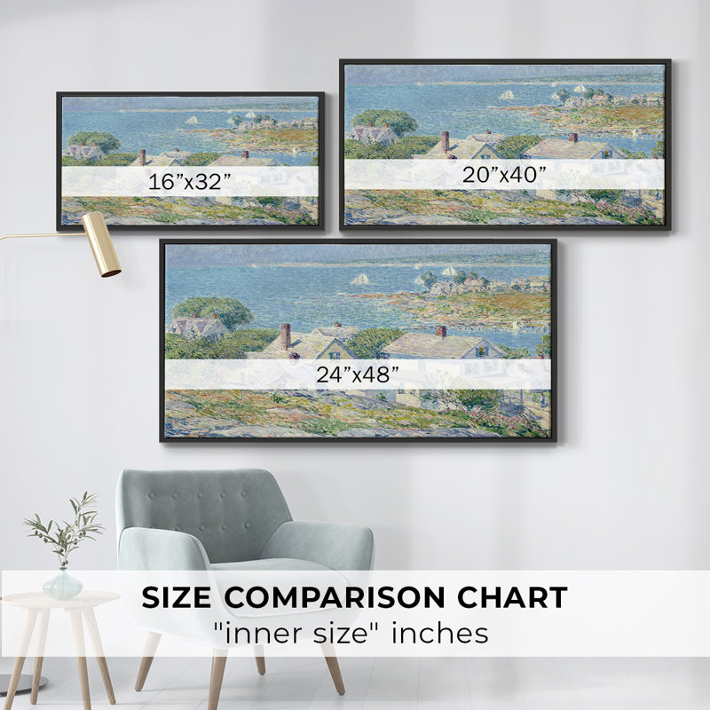 Série paysage - CCXLVII - Toile tendue avec châssis encadré - Prêt à être accroché, H 21 po x l 41 po, Noir