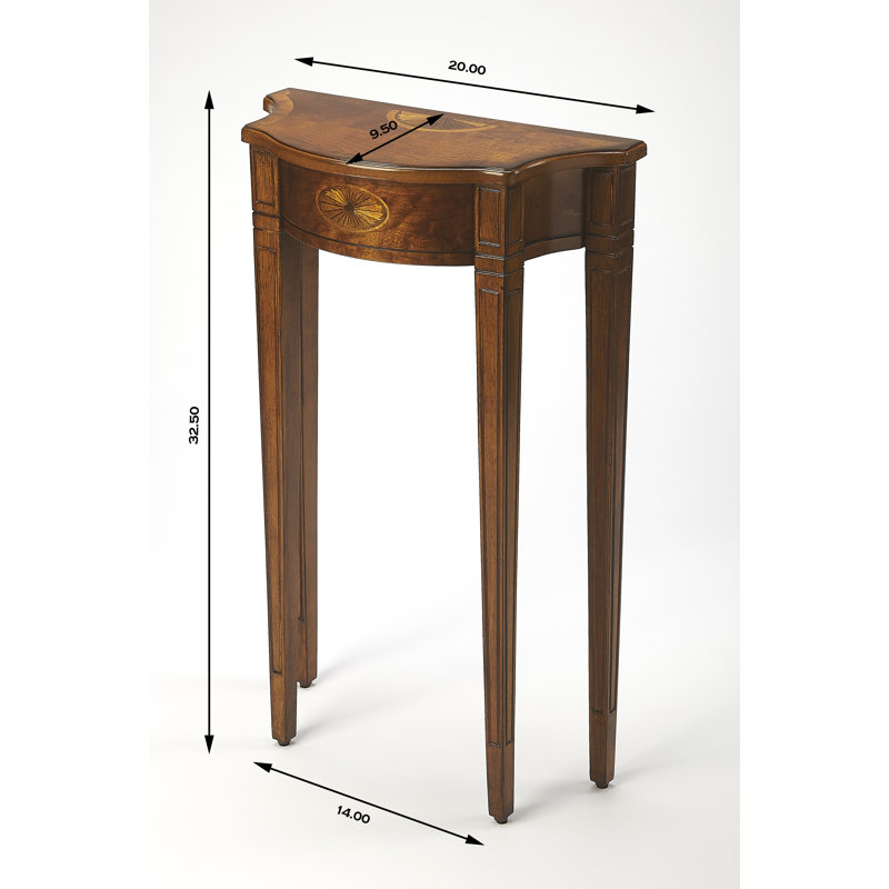 Chester Console Table, Olive Ash Burl, 32" H x 20" W x 9.5" D