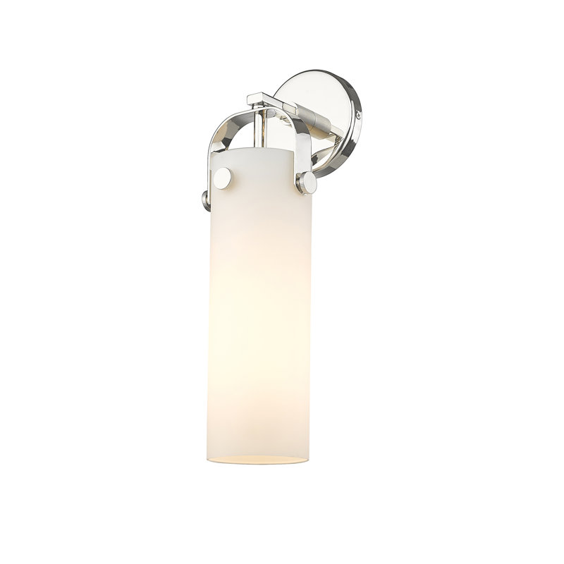 Erie Armed Sconce, Matte White, Polished Nickel