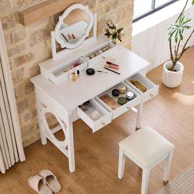 Coiffeuse compacte avec miroir réversible