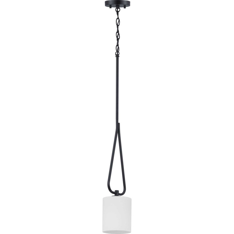 Luminaire suspendu cylindrique simple à 1 lumière Aiana, Noir