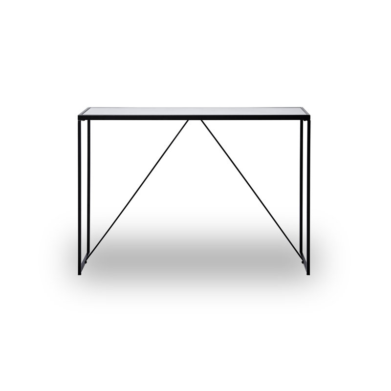 Shartlesville 111cm Console Table, Marble White, Black