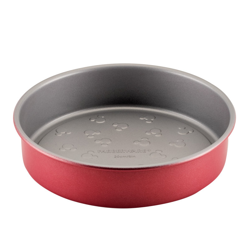 Farberware Disney Bake With Mickey Mouse Nonstick Round Cake Pan / Baking Pan, 8 Inch, Red