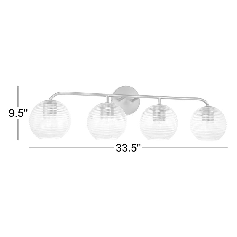 Éclairage de salle de bain à 4 lumières à intensité variable Brandy, Laiton mat