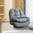 37.5" Dark Gray Faux Leather Power Recliner with USB & Bluetooth, Swivel Glider-1305732521