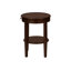 Table d'appoint, 2 niveaux, table de bout, table d'appoint, ronde, table de chevet, chambre à coucher, lampe, placage brun, transitionnel