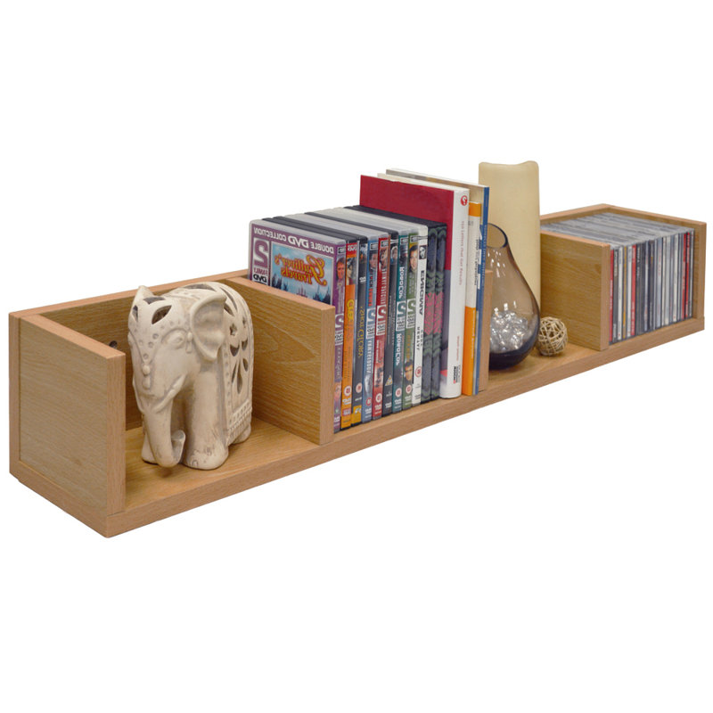 15cm H Wall Mounted Media Storage, Beech