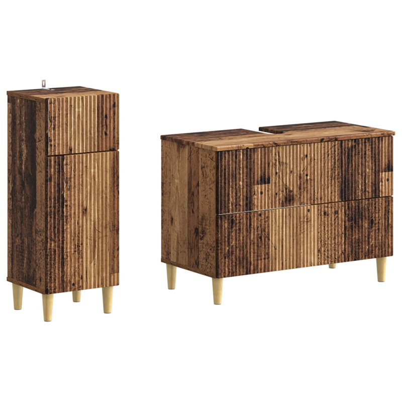 Bathroom Storage Furniture Set, Old Wood