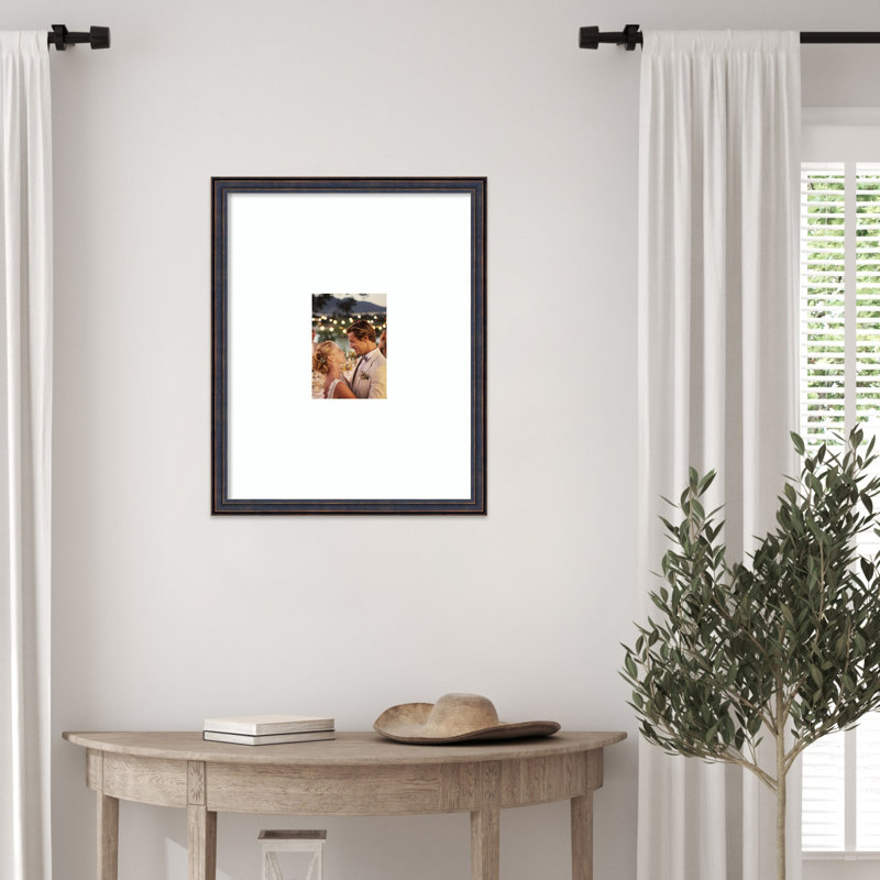 Cadre photo en bois foncé bronze, 16 x 20 emmêlés à 5 x 7