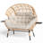 Double Egg Chair Indoor Outdoor Stationary Oversized Thicken Padded Cushions,2 Person Egg Loveseat Chair With Cup Holder& Rain Cover 700lbs,Beige-1587655140