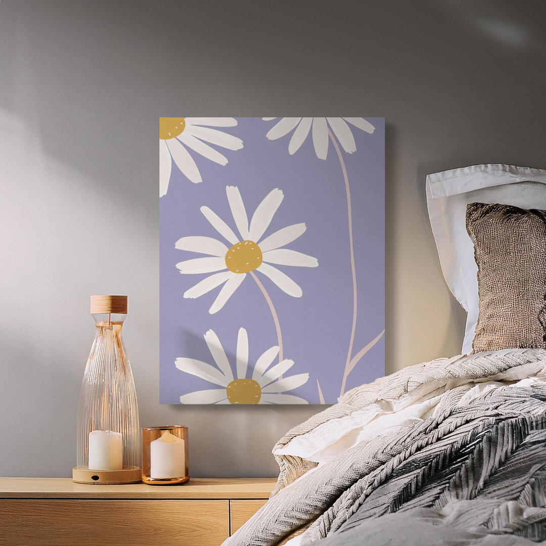 Soft Lavender Daisy Floral Canvas