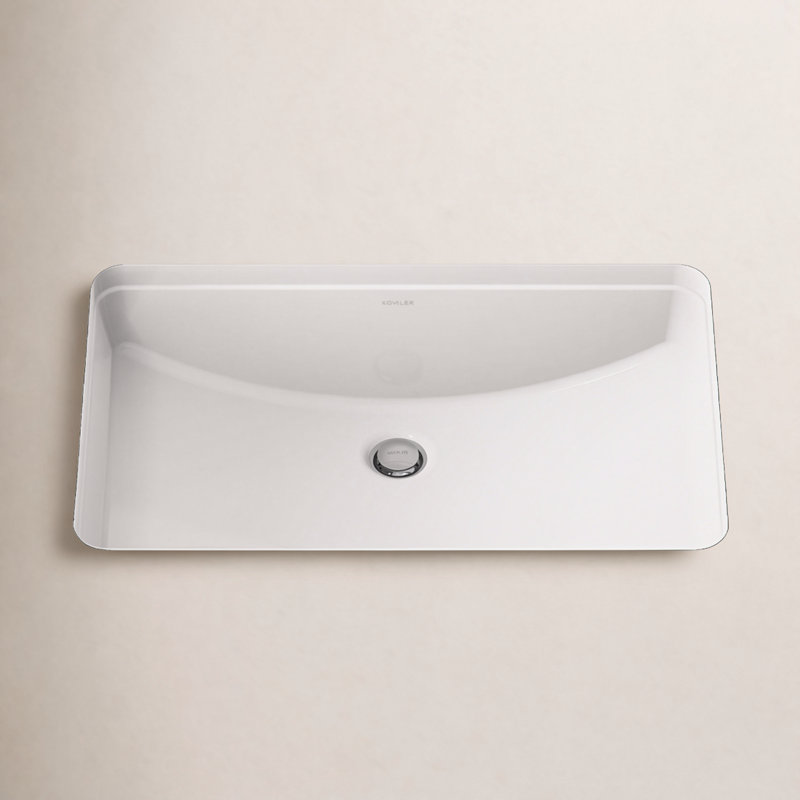 Ladena® Vitreous China Rectangular Undermount Bathroom Sink with Overflow, White