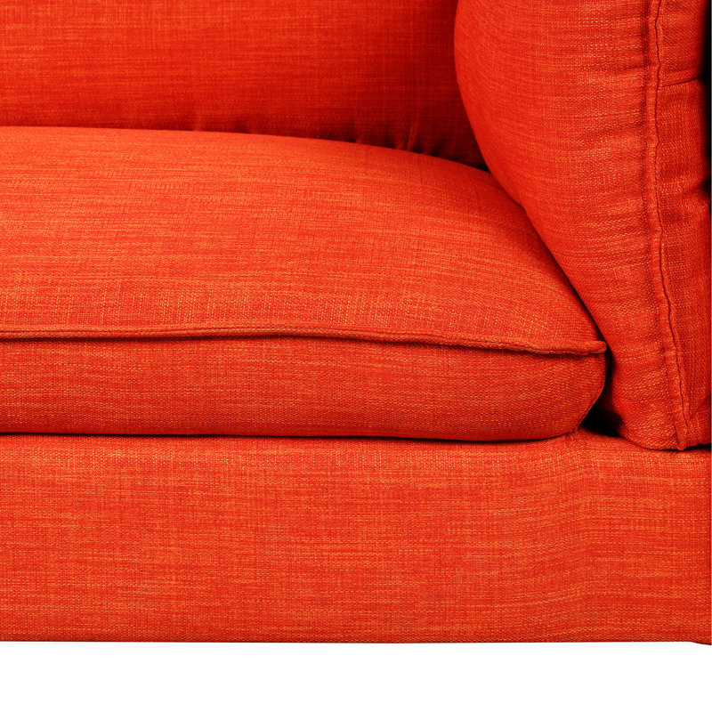 Canapé rembourré 3 places 76,2 po, Lin orange, H 33 po x l 76,2 po x P 30,7 po