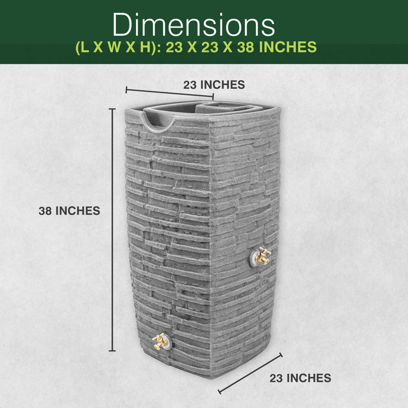 Économiseur d'eau 50 gallons Good Ideas Impressions Riverwalk, (paquet de 3), Gris foncé