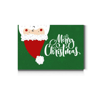 Art mural Upside Down Santa, décorations de Noël, œuvres d'art mignonnes et amusantes, décoration sur toile tendue avec châssis, prêt à accrocher