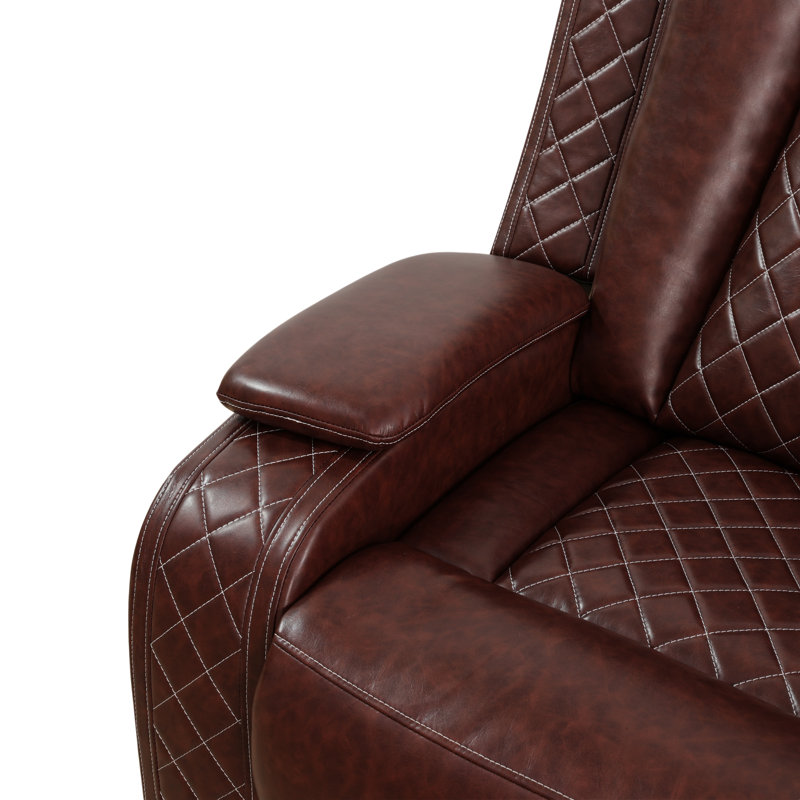 Fauteuil inclinable électrique en cuir avec lumière DEL 37 po. Charolett