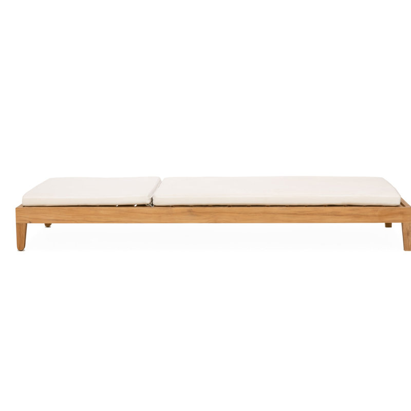 Classic Teak Chaise Lounge - Charcoal, Natural