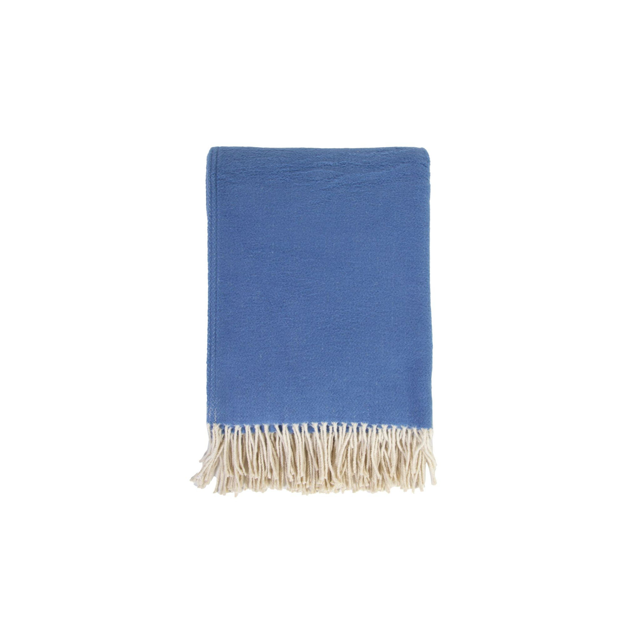 Mandy Cotton Hand Woven Throw Blanket, Blue