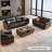 Black Genuine Leather Modular Sofa