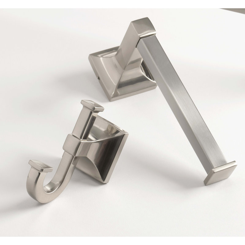 Porte-papier hygiénique Studio Collection - nickel satiné 7 5/16 po x 2 1/8 po - Accessoire de salle de bain transitionnel