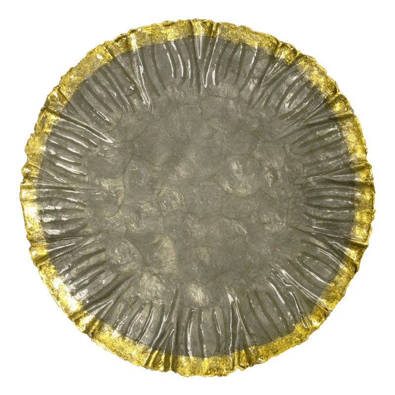 Shell Placemat, Gray/Gold