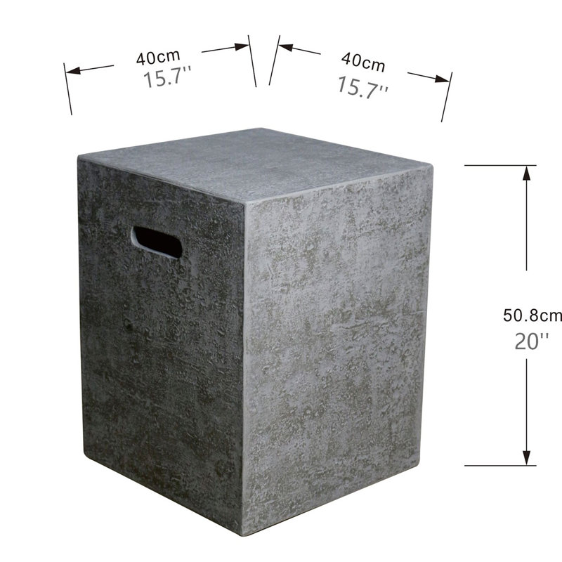 Couvercle de réservoir d'extérieur carré 15,7 "Elementi, Gris clair